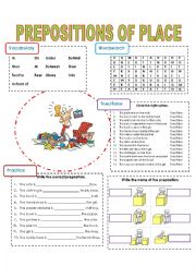 English Worksheet: PREPOSITIONS OF PLACE