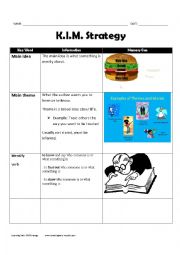 English Worksheet: K.I.M Main Idea and main theme