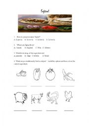 English Worksheet: fajitas