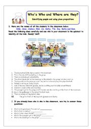 English Worksheet: Whos Who and Where are they?