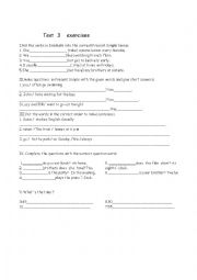 English Worksheet: Testing