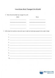 English Worksheet: accidental Inventions that changed the world