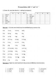 English Worksheet: pronunciation with 