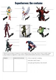 English Worksheet: Superheroes: the costume