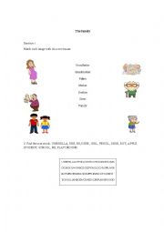 English Worksheet: Basic Vocabulary