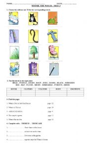 English Worksheet: Winnie the Witch TEST