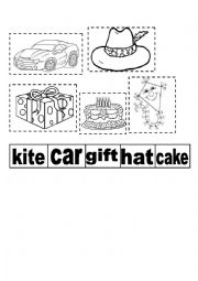 English Worksheet: cut and paste birthday words
