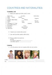 English Worksheet: nationalities