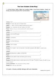 English Worksheet: The Nwe Student - Role-Play
