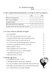 English Worksheet: E.T. Worksheet