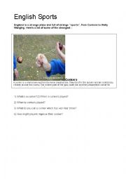 English Worksheet: Strange English Sports