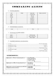 English Worksheet: Comparing Aliens