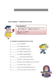 English Worksheet: Simple Present Interrogative Form