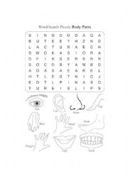 English Worksheet: puzzle parts of the body