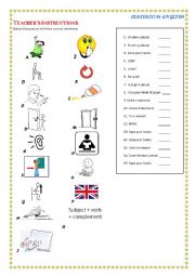 English Worksheet: Teachers Instructions