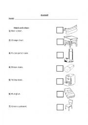 English Worksheet: Classroom objects