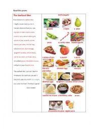 English Worksheet: THE SEEFOOD DIET (a poem + questions)