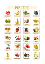 English Worksheet: Vocabulary about Fruits