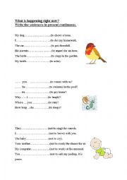 English Worksheet: Present continuous - excercise