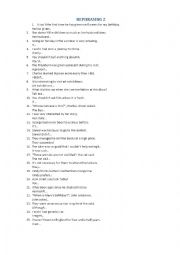 English Worksheet: REPHRASING EXERCISES