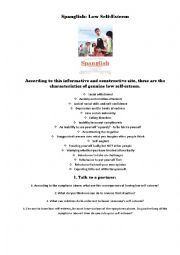 English Worksheet: Self-esteem