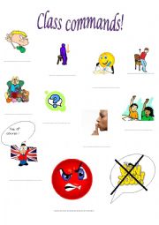 English Worksheet: Class commands