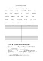 English Worksheet: Adjectives of personality