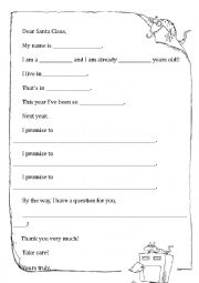 English Worksheet: A Letter to Santa (easy)