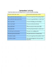 English Worksheet: Intonation Activity 