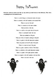 English Worksheet: Halloween Haunted House