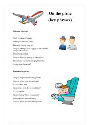 On the plane - Key phrases