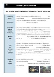 English Worksheet: Special Effect in films