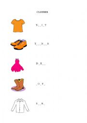 Clothes - vocabulary exercise