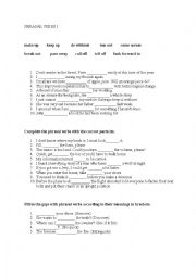 English Worksheet: Phrasal verbs