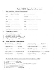 English Worksheet: Comparartives and superatives of adjectives ( grammar and listening) 