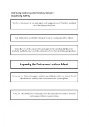 English Worksheet: Improving the Environment-Sequencing Activity