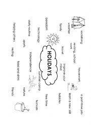 English Worksheet: Summer holidays: mind map to stimulate discussion