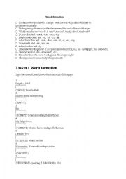 English Worksheet: word-formation