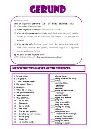 English Worksheet: Gerund