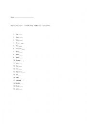 Countable and Uncountable Worksheet