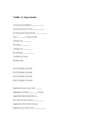 English Worksheet: Fidelity Regina Spektor