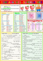 English Worksheet: Adjectives, their Comparatives and Superlatives 