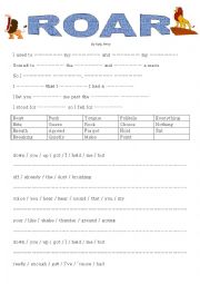 English Worksheet: Roar by Katy Perry