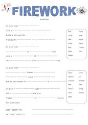 English Worksheet: FIREWORK by Katy Perry