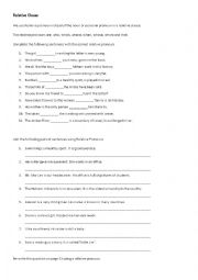 English Worksheet: relative clause