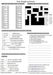 English Worksheet: Past simple activities