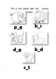 English Worksheet: Missing vowel worksheet