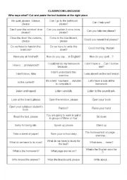 English Worksheet: Classroom language: teacher and pupils