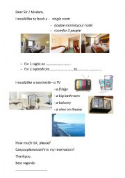 English Worksheet: hotel booking - email