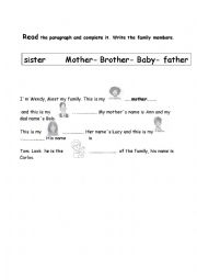 English Worksheet: Family members